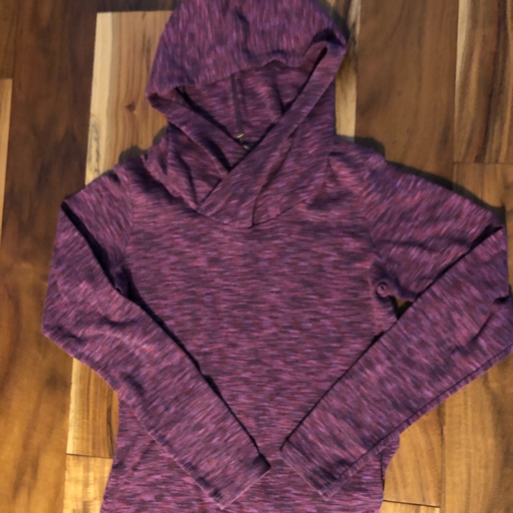 Columbia Multi-colored Purple Work-Out Hoodie Cotton Polyester Size Med EUC